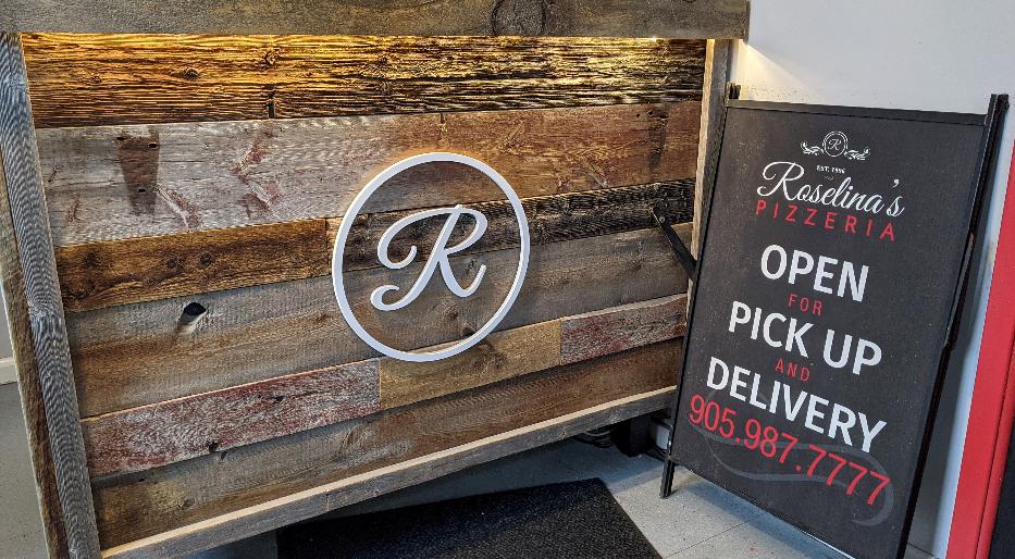 front desk and a-frame sign